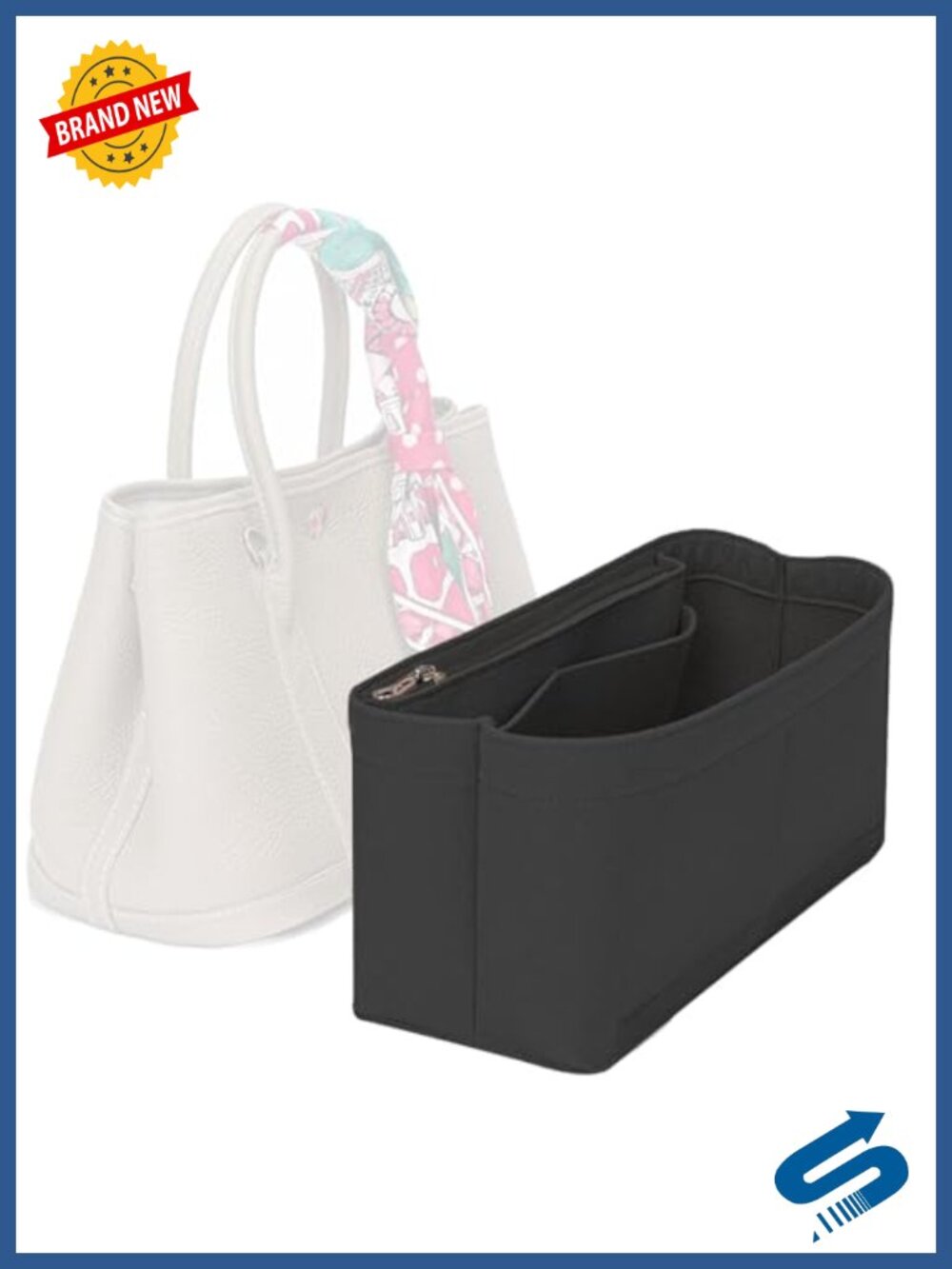 Felt Handbag Organizer Insert for Tote Bag Lightweight Rectangular Purse Shaper